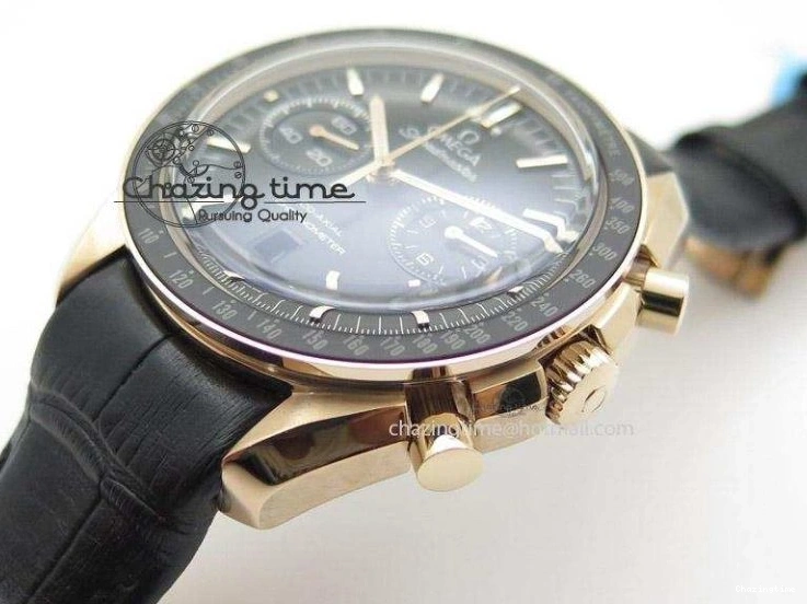 0426 Speedmaster ’57 RG Chrono AXF Best Edition On Black Leather Strap A Colorful 8284